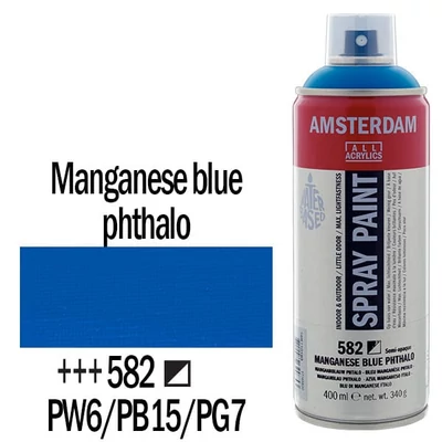 Talens Amsterdam vízbázisú akrilfesték spray, 400 ml - 582, manganese blue phthalo