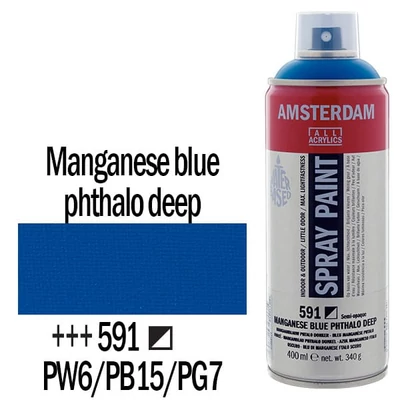 Talens Amsterdam vízbázisú akrilfesték spray, 400 ml - 591, manganese blue phthalo deep