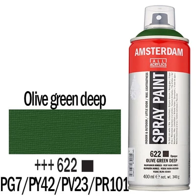Talens Amsterdam vízbázisú akrilfesték spray, 400 ml - 622, olive green deep