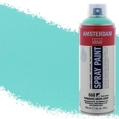 Talens Amsterdam vízbázisú akrilfesték spray, 400 ml - 660, turquoise green light