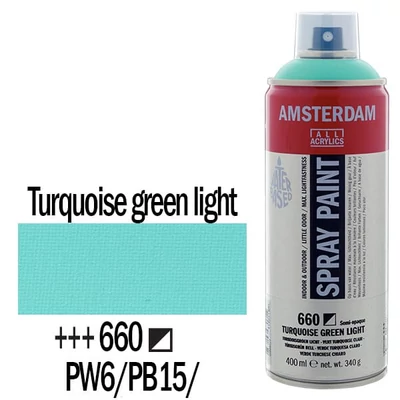 Talens Amsterdam vízbázisú akrilfesték spray, 400 ml - 660, turquoise green light