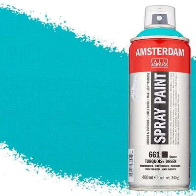 Talens Amsterdam vízbázisú akrilfesték spray, 400 ml - 661, turquoise green