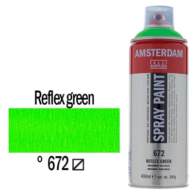 Talens Amsterdam vízbázisú akrilfesték spray, 400 ml - 672, reflex green