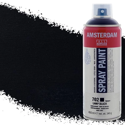 Talens Amsterdam vízbázisú akrilfesték spray, 400 ml - 702, lamp black