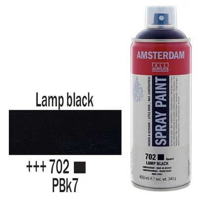 Talens Amsterdam vízbázisú akrilfesték spray, 400 ml - 702, lamp black