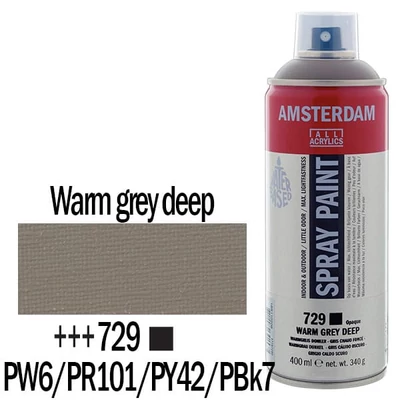Talens Amsterdam vízbázisú akrilfesték spray, 400 ml - 729, warm grey deep