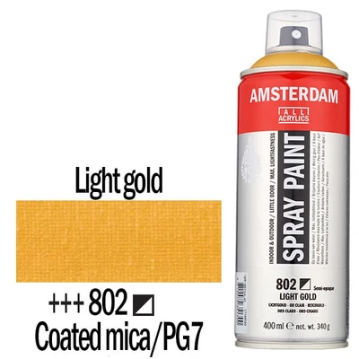 Talens Amsterdam vízbázisú akrilfesték spray, 400 ml - 802, light gold