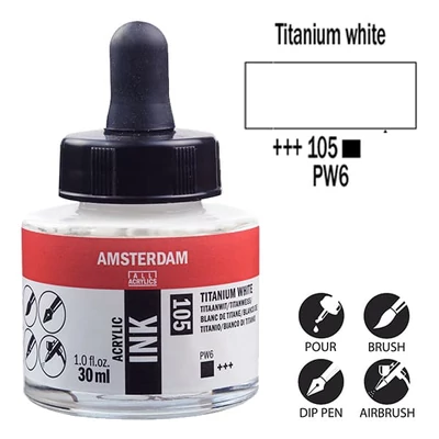 Talens Amsterdam akriltinta, 30 ml - 105, titanium white