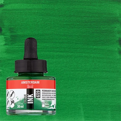 Talens Amsterdam akriltinta, 30 ml - 619, permanent green deep