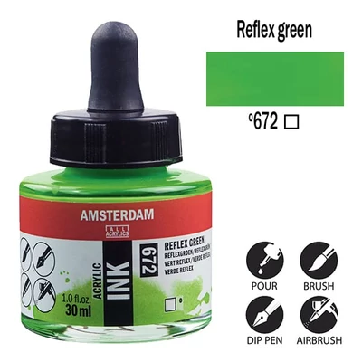 Talens Amsterdam akriltinta, 30 ml - 672, reflex green