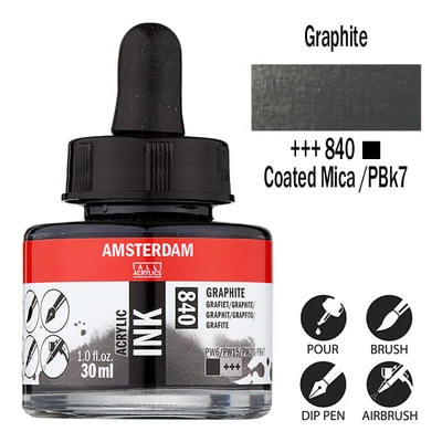 Talens Amsterdam akriltinta, 30 ml - 840, graphite