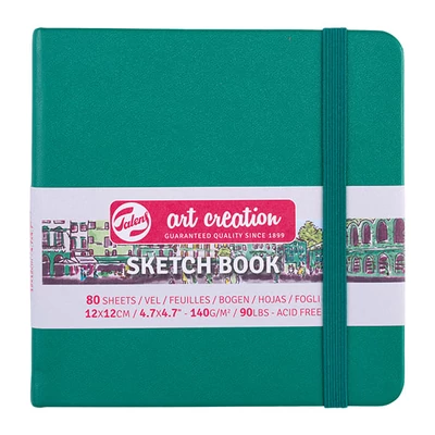 Talens Art Creation Sketch Book rajz- és vázlatfüzet, 140 g, 80 lap - 12x12 cm, sötétzöld