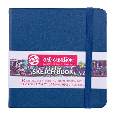 Talens Art Creation Sketch Book rajz- és vázlatfüzet, 140 g, 80 lap - 12x12 cm, tengerészkék