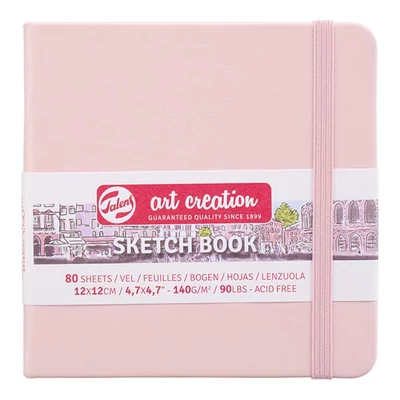 Talens Art Creation Sketch Book rajz- és vázlatfüzet, 140 g, 80 lap - 12x12 cm, pasztell pink