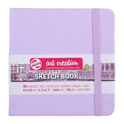 Talens Art Creation Sketch Book rajz- és vázlatfüzet, 140 g, 80 lap - 12x12 cm, pasztell ibolyaszín