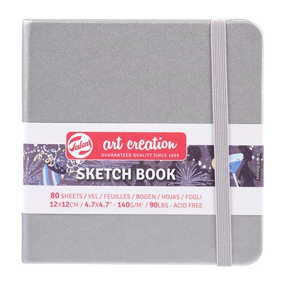 Talens Art Creation Sketch Book rajz- és vázlatfüzet, 140 g, 80 lap - 12x12 cm, ezüst