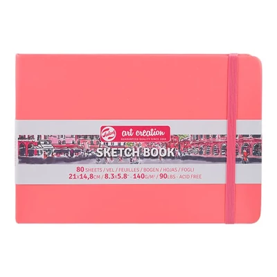 Talens Art Creation Sketch Book rajz- és vázlatfüzet, 140 g, 80 lap - A5 fekvő, korall