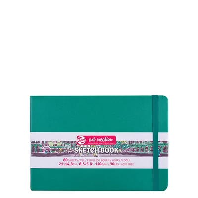 Talens Art Creation Sketch Book rajz- és vázlatfüzet, 140 g, 80 lap - A5 fekvő, sötétzöld