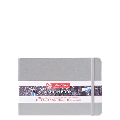 Talens Art Creation Sketch Book rajz- és vázlatfüzet, 140 g, 80 lap - A5 fekvő, ezüst