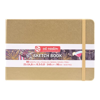 Talens Art Creation Sketch Book rajz- és vázlatfüzet, 140 g, 80 lap - A5 fekvő, fehérarany