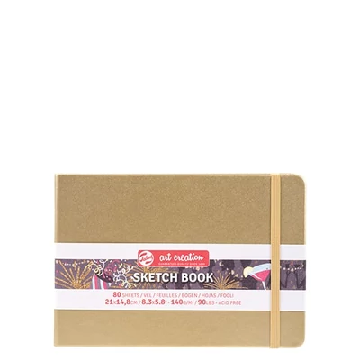 Talens Art Creation Sketch Book rajz- és vázlatfüzet, 140 g, 80 lap - A5 fekvő, fehérarany