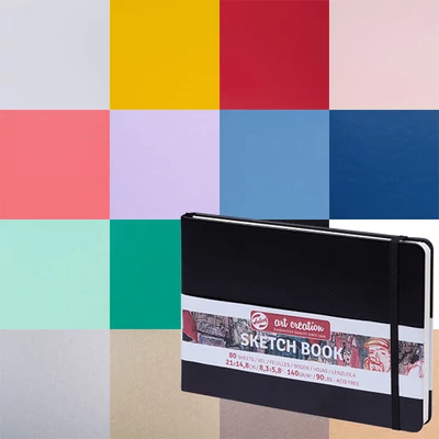 Talens Art Creation Sketch Book rajz- és vázlatfüzet, 140 g, 80 lap, A5 fekvő - különféle színekben