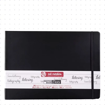 Talens Art Creation Sketch Book Dots ponthálós jegyzetfüzet, 80 g - A4, fekvő