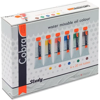 Talens Cobra Study vizes olajfesték készlet, 6x20 ml