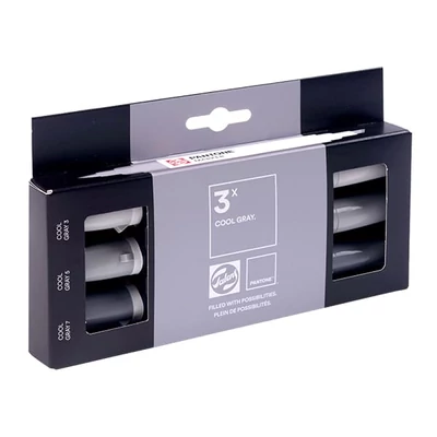 Talens Pantone kétvégű ecsetfilc készlet - 3 db, Cool gray