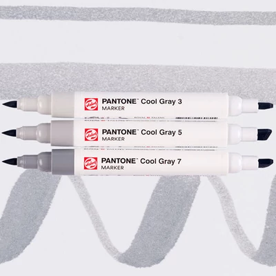 Talens Pantone kétvégű ecsetfilc készlet - 3 db, Cool gray