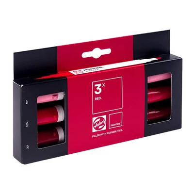 Talens Pantone kétvégű ecsetfilc készlet - 3 db, Red