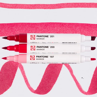 Talens Pantone kétvégű ecsetfilc készlet - 3 db, Red