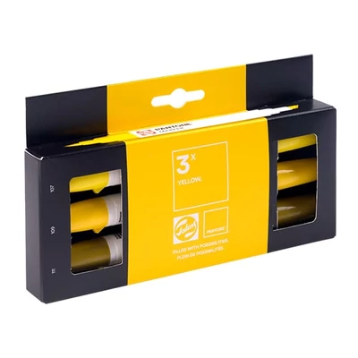 Talens Pantone kétvégű ecsetfilc készlet - 3 db, Yellow
