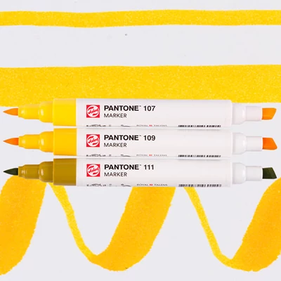 Talens Pantone kétvégű ecsetfilc készlet - 3 db, Yellow