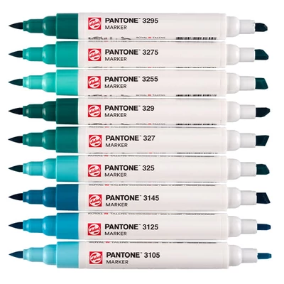 Talens Pantone kétvégű ecsetfilc készlet - 9 db, Blue green