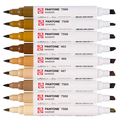 Talens Pantone kétvégű ecsetfilc készlet - 9 db, Brown