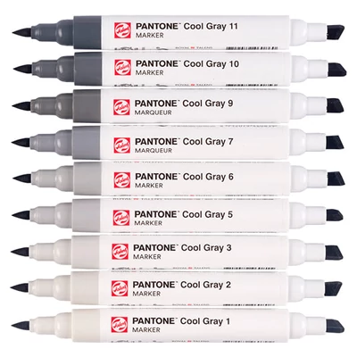 Talens Pantone kétvégű ecsetfilc készlet - 9 db, Cool gray