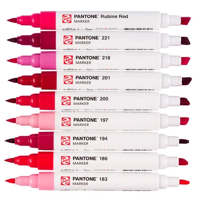 Talens Pantone kétvégű ecsetfilc készlet - 9 db, Cool red