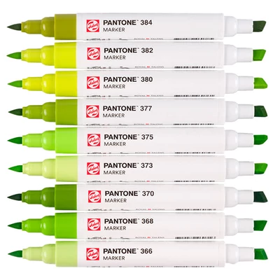 Talens Pantone kétvégű ecsetfilc készlet - 9 db, Green yellow