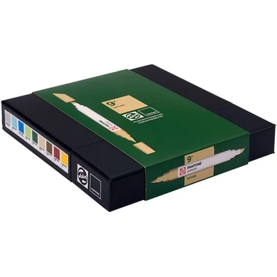 Talens Pantone kétvégű ecsetfilc készlet - 9 db, Nature