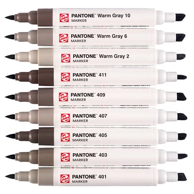 Talens Pantone kétvégű ecsetfilc készlet - 9 db, Warm gray