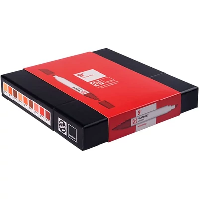 Talens Pantone kétvégű ecsetfilc készlet - 9 db, Warm red