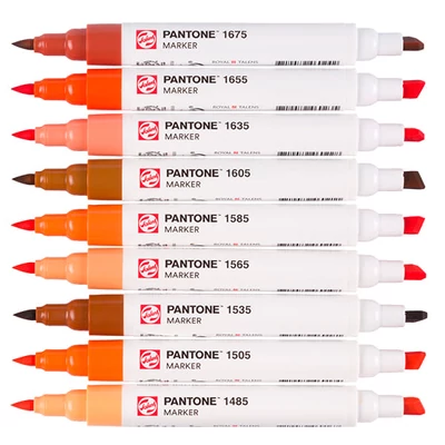 Talens Pantone kétvégű ecsetfilc készlet - 9 db, Warm red