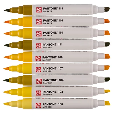 Talens Pantone kétvégű ecsetfilc készlet - 9 db, Yellow