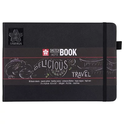 Sakura Sketch/note book jegyzet- és vázlatfüzet, fekete papír - A5 fekvő