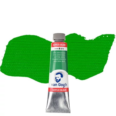 Talens Van Gogh akrilfesték, 40 ml - 614, permanent green medium