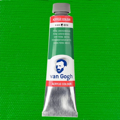 Talens Van Gogh akrilfesték, 40 ml - 614, permanent green medium
