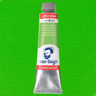Talens Van Gogh akrilfesték, 40 ml - 618, permanent green light