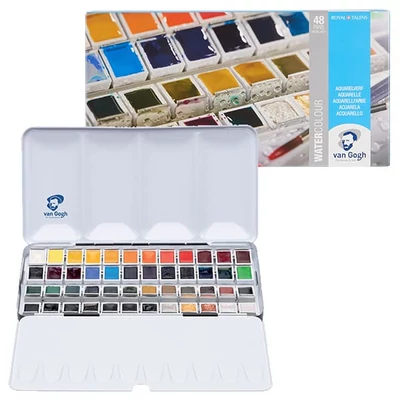 Talens Van Gogh akvarellfesték készlet - 48 db, fémdobozos