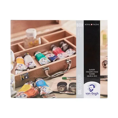 Talens Van Gogh olaj festőkészlet - 10x40 ml + kiegészítők, fadobozos